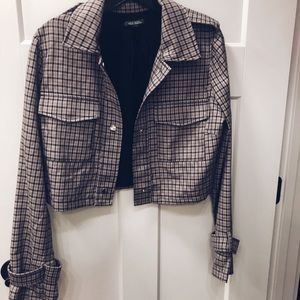Cropped Plaid Jacket